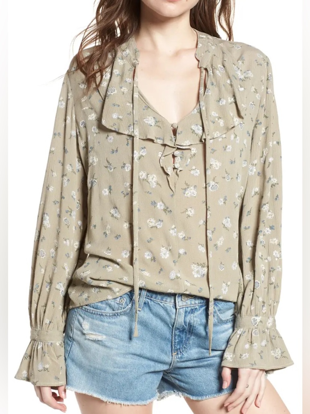 AG Adriano Goldschmied Celeste Blouse In Green Size L